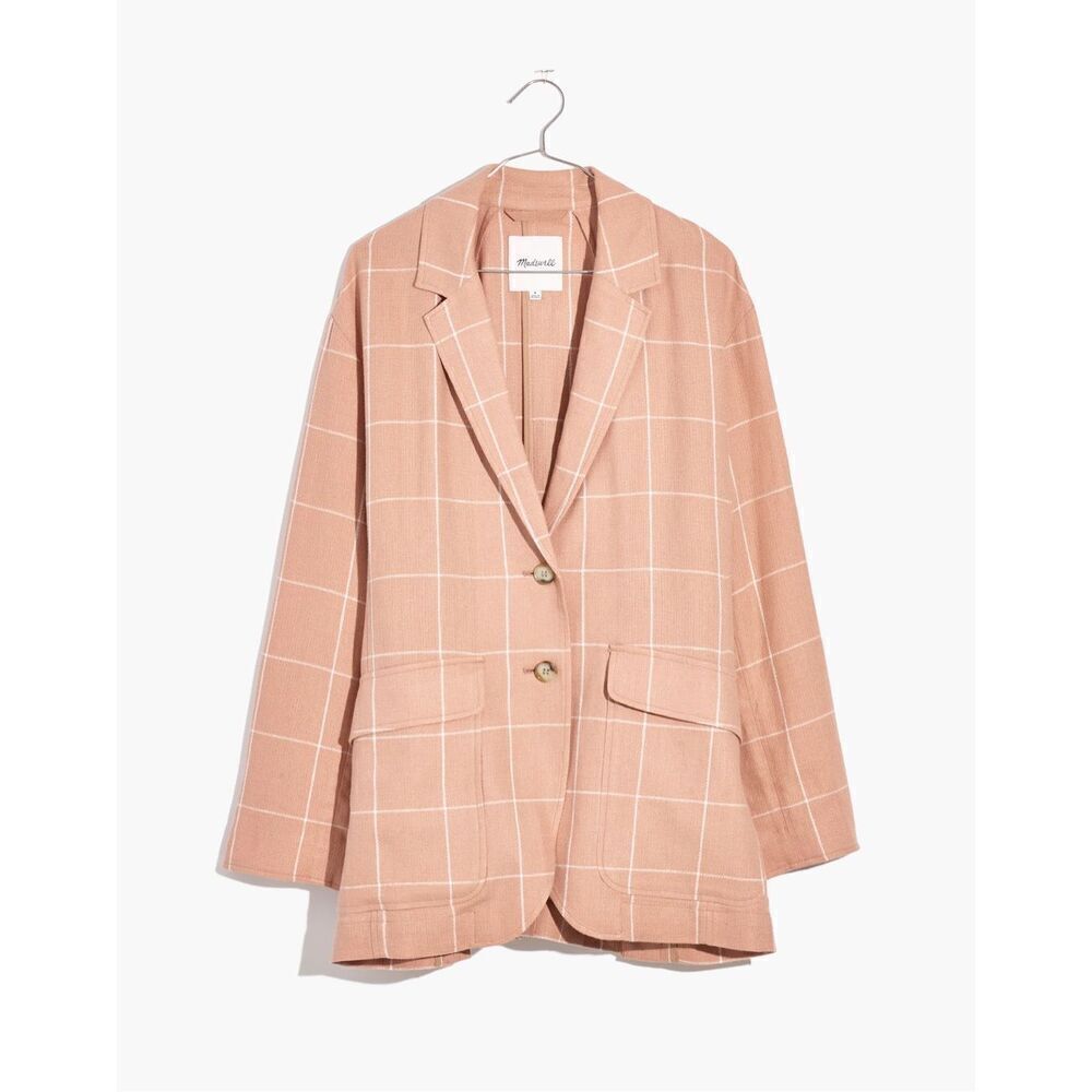 Madewell Breezewoven Larsen Blazer in Windowpane women's size medium